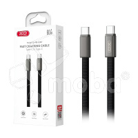 Кабель Type-C - Type-C XO NB-Q307 (60W, PD, оплетка нейлон, сверхтонкий) Черный