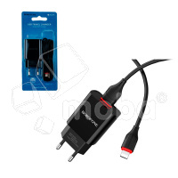Сетевое зарядное устройство USB Borofone BA20A (10.5W, кабель Lightning) Черный