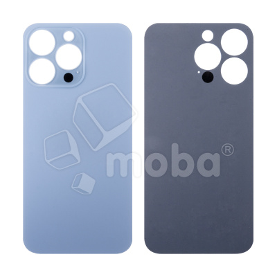 Задняя крышка для iPhone 13 Pro (A2640) Голубой (стекло, широкий вырез под камеру, логотип)