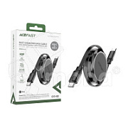 Кабель Type-C - Type-C Acefast С13-03 (3A, 60W, PD, 0.8 м, двойное втягивание) Черный
