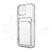 Чехол-накладка для iPhone 12 mini (с защитой камеры, карманом для карт, прозрачный)