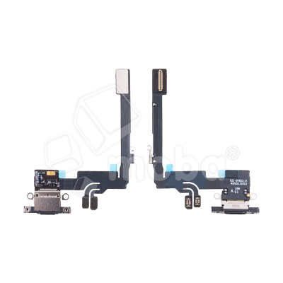 Шлейф для iPhone 16 Pro (A3293) на системный разъем/микрофон Черный - Премиум