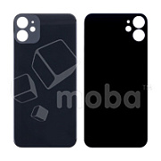 Задняя крышка для iPhone 11 Черный (стекло, широкий вырез под камеру, логотип)